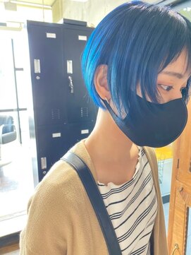 ガルボヘアー 名古屋栄店(garbo hair) #ガルボ#プルエクステ#ブルー#韓国#10代#名古屋#ショート