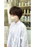 大人マッシュショート×フワリパーマ×暗髪ブラウン
