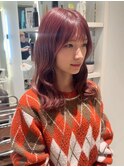 ディープピンク / くすみピンク / うる艶ミディ / ウェーブ