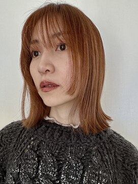トリッカ 代官山(tricca) 大人姫カット/ぱつんとボブ/オレンジベージュ/暖色カラー