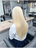 8908渋谷ブロンドホワイトアッシュ髪質改善ストレート韓国ヘア