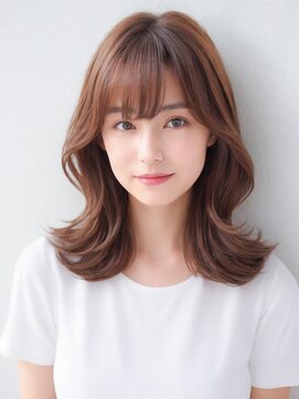 アトレ 南堀江店(attrait) 大人可愛いブリーチなしベージュくびれセミロング外ハネ