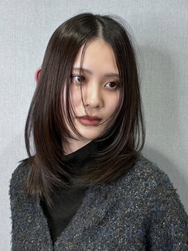 スカイ(SKY) 髪質改善縮毛矯正韓国風レイヤーカットダブルカラーベージュ