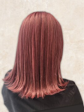 ヘアーサロン ティアレ(hair salon Tiare) 小顔大人可愛い外はねローズレッドセミディ20代30代40代