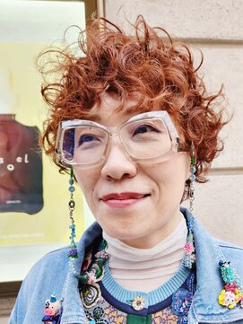 メリケンビューティーパーラー コウベ(MERICAN BEAUTY PARLOR KOBE) 個性派スパイラルパーマ×オレンジカラー(tomo)