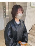 顔周りがポイントのウルフボブ◎