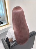 梅田/中津 髪質改善 ローズピンクロング