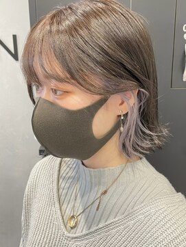 ツキ 横浜店(tuki) ケアブリーチイヤリングカラーインナーカラーショートハイライト