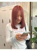 髪質改善高彩度カラーチェリーレッドレイヤーカット渋谷
