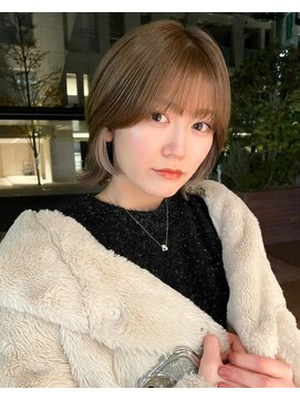 ノラ ヘアーサロン(NORA HAIR SALON) ナチュラル小顔前髪あり後れ毛サイドバング結べるボブくびれヘア