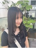 透明感暗髪×ロングレイヤー