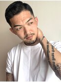 MEN'S HAIRサイドパートフェードカットブルーブラック