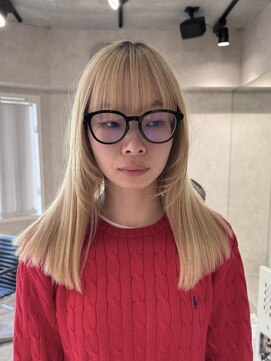 ハイプ(HYPE) ブリーチ&ダブルカラー/顔周りレイヤーカット/ブロンドベージュ