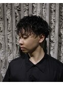 サーフカール/刈り上げセンターパート/ブルーブラック[渋谷]