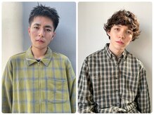 大人男子メンズスペインカールツーブロックフェザーショート