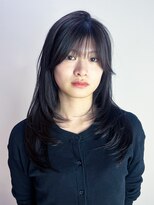 アルバム 新宿(ALBUM SHINJUKU)&nbsp;顔周りレイヤー前髪カット黒髪ロング小顔_F31207