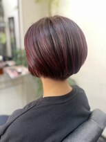 リュウ美容室&nbsp;ブリーチなしのレッド系ショート