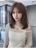 イメチェン/ピンクベージュ/アンブレラカラー/前髪/名古屋駅