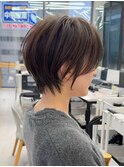 クールショート/ピンクベージュ/前髪/イメチェン