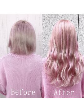 あるじゃんすー 神戸三宮店 ミルキーピンク#シールエクステ#ナチュラルピンク#小顔ヘア#神戸