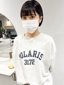 ラミエバイメルト 下北沢(lamie by melt) 村上/ミニボブ地毛風カラー暗髪切りっぱなしボブ大人可愛い前髪