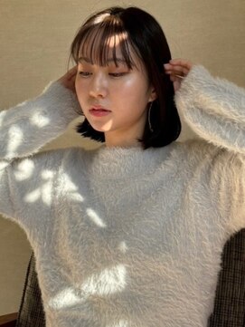 トナリ(tonari) シースルーバング　丸みボブ　暗髪/黒髪【鹿児島中央駅】