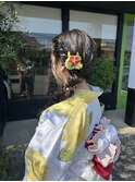 浴衣アレンジ/サイド編みおろし