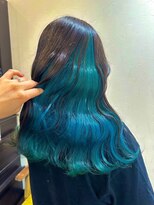 ヘアーワークス ボナ(HAIR WORKS bona.)&nbsp;おしゃれ女子のインナーカラー グリーン/髪質改善Tr