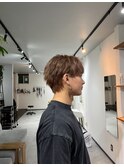 ベージュカラー　センターパート