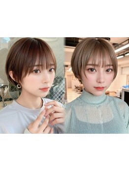 全方向から見て美しい"小顔ひし形シルエット"のショートに。印象を格上げするmm単位の似合わせカット/池袋