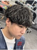 メンズメッシュカラーメンズハイライトカラー波巻きスパイラル