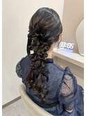 ツイン編みおろし*結婚式お呼ばれオケージョンヘア