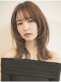 黒髪/ボブウルフ/ネビージュ/小顔/ワンレン