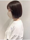 (土橋)冬カラー ナチュラルブラウン 大人かわいい 前下がりボブ