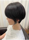 黒髪ボブルフネビージュ小顔ワンレンスペインカール