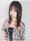 美髪ミディアム前髪カット_F30454