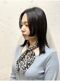 姫カットネイビーブラックミディアム渋谷NAMI