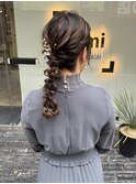 結婚式ヘアセット×編みおろしstyle