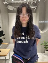 テクネ 天神大名(techne)&nbsp;天神大名顔周りレイヤーカットミディアムボブタッセルボブパーマ