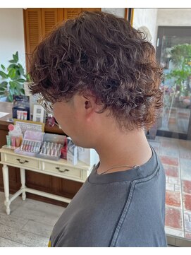 セットアップ 岡山北長瀬店(SET-UP) シャドーパーマサーフカールメンズウルフショート