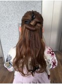 リボンカチモリ/カチモリヘア／ヘアセット/卒業式へア/袴へア