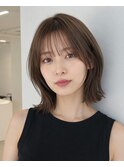 ショコラブラウン/切りっぱなし/レイヤーカット/軽めミディアム