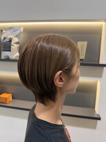 ルルクス ヘアーサロン(LuLux) 丸みショートボブ×耳かけベージュブラウン