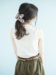 【THREEbyKEEP、尾山台関谷】ヘアアレンジ、黒髪ミディアム