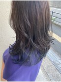 白髪ぼかし/インナーカラーブルーグレージュ/うる艶髪/30代/40代