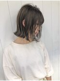 切りっぱなしボブ☆ハイライトアッシュグレージュ