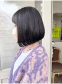 バッサリイメチェンアゴ下ボブ持ちの良いヘアスタイル前髪あり
