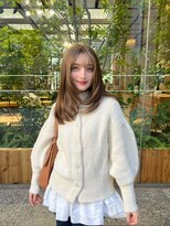 ラル 立川(lar)&nbsp;ふんわりミディ_グレーベージュレイヤーロング前髪パーマ