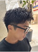 ツイストスパイラルパーマスパイキーショートラルフカール