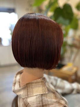ヘア ナヴォーナ 千代ケ崎店(hair NAVONA) ミニボブ×レッドブラウン